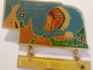 Lions Club - Crazy Horse Nebraska 1991 - 1992 Pin