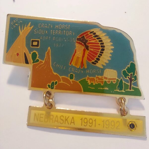 Lions Club - Crazy Horse Nebraska 1991 - 1992 Pin