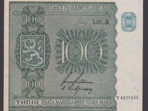 1945 Finland 100 Markkaa Banknote