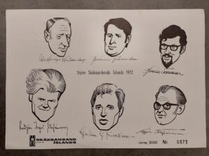 Iceland 1972 chess federation postcard