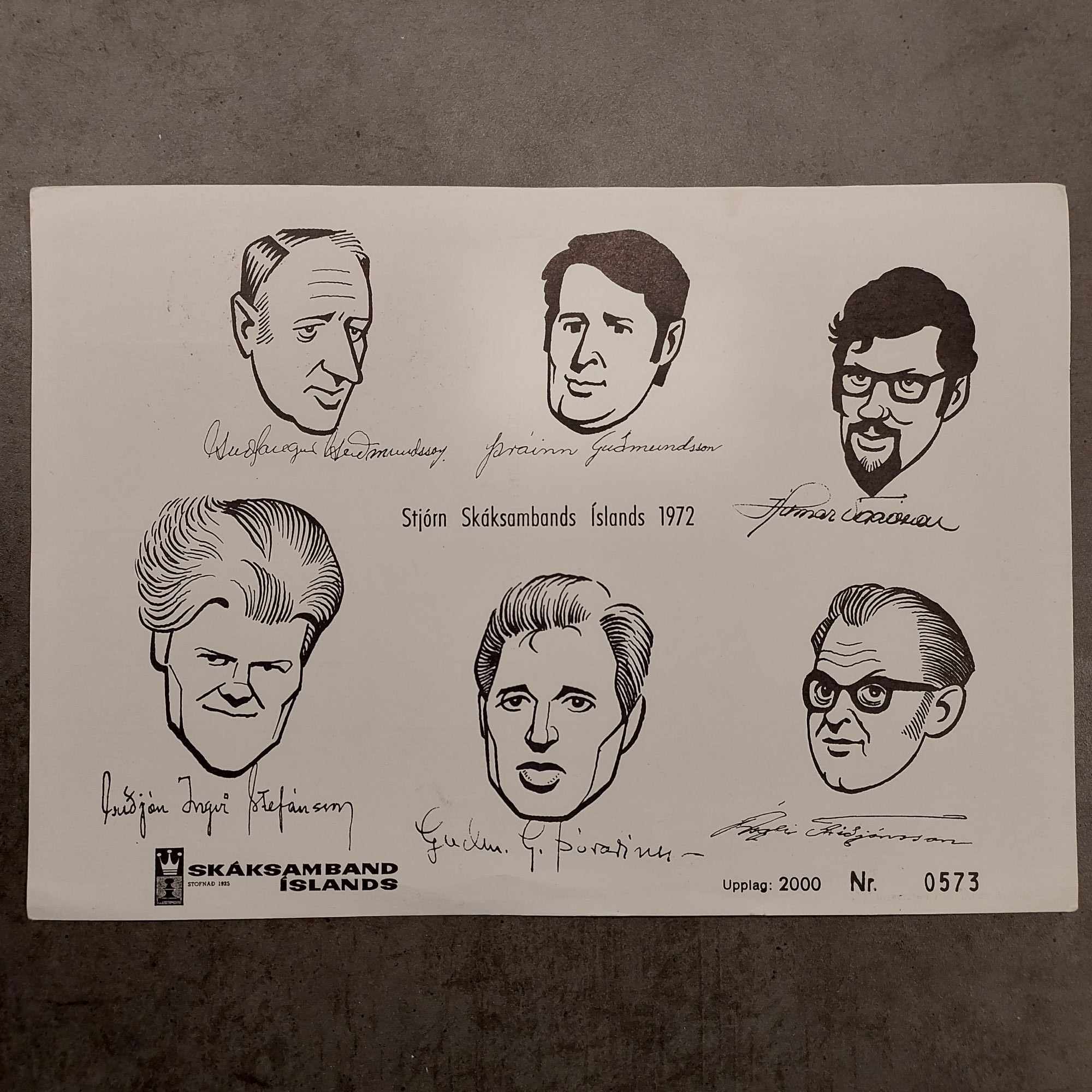 Iceland 1972 chess federation postcard