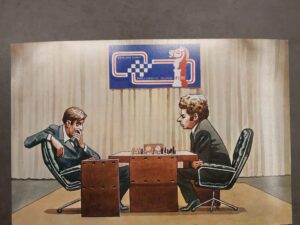 1972 Fischer Spassky postcard Halldór Pétursson