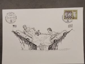 World chess championship 1972 - Bobby Fischer vs. Spassky large postcard Iceland
