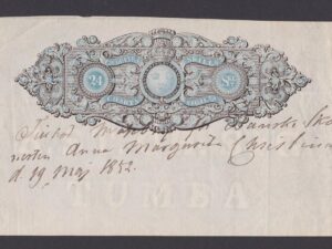 Charta Sigillata - 24 Skilling - 1852 - Sweden, Tumba - Banknote