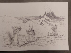 Tourists at Fagradalsfjall Volcano - Print 2/5, Signed by Artist, TORI - Iceland