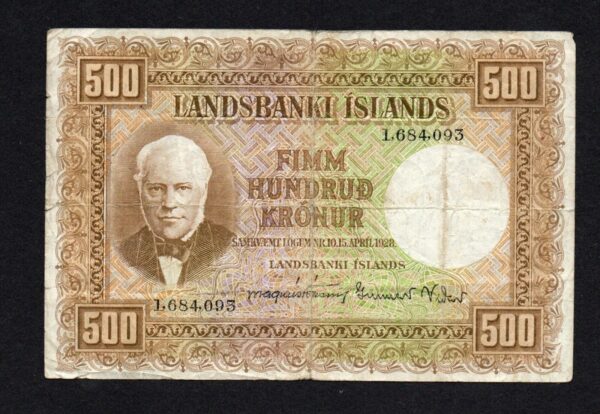 500 Kronur Iceland 1928 (1948)