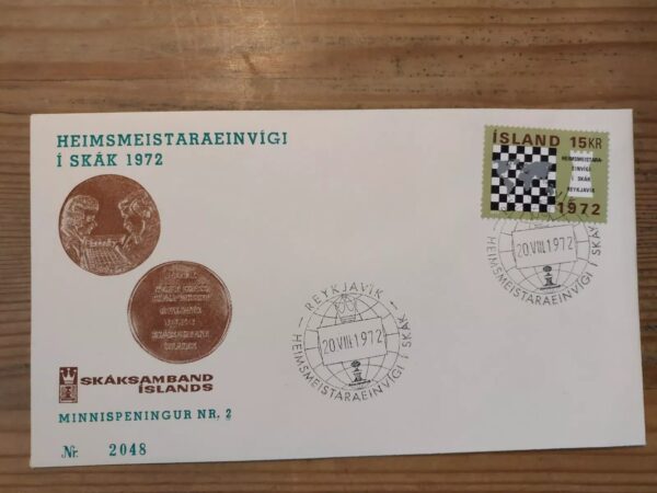 1972 - Bobby Fischer vs. Spassky Chess FYI Envelope With Stamp Iceland