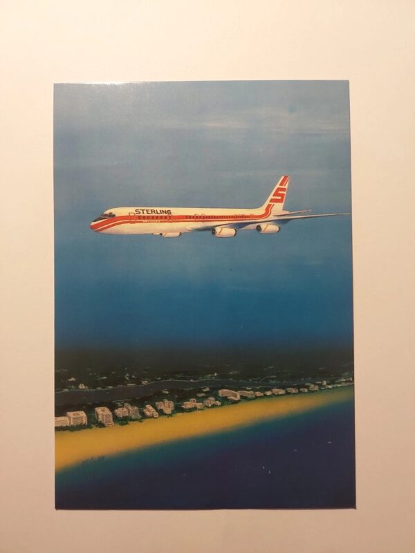 Sterling Airways DC8-63 Skyliner Copenhagen Denmark Vintage Postcard