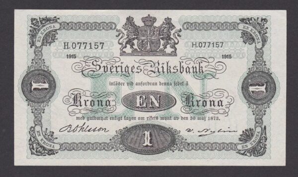 1915 - SWEDEN - 1 Krona Banknote