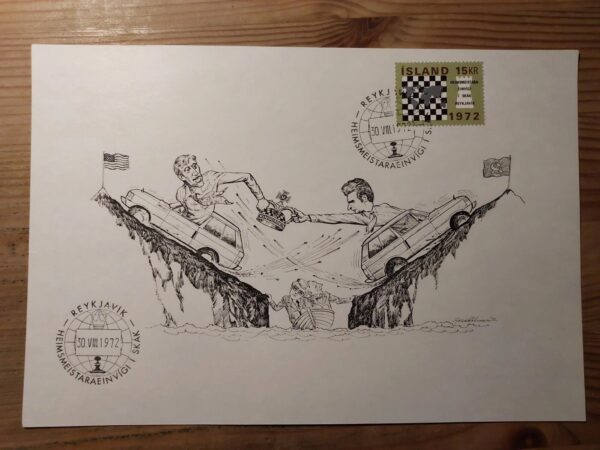 World chess championship 1972 - Bobby Fischer vs. Spassky large postcard Iceland
