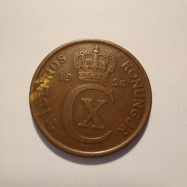 ICELAND 5 AURAR 1926 COIN