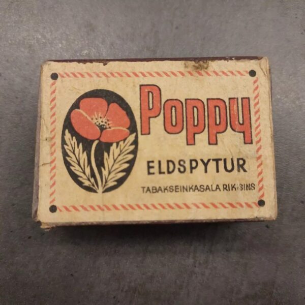 VINTAGE ICELAND POPPY ELDSPYTUR MATCHBOX