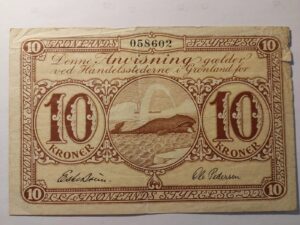 Greenland 10 Kroner 1953-1967 Whale
