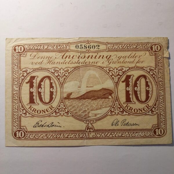 Greenland 10 Kroner 1953-1967 Whale