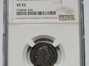 1723 George  Silver Sixpence Coin Great Britain - Small Lettering Obverse VF25