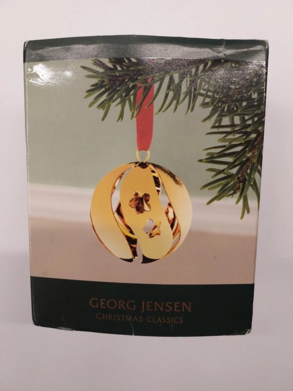 Georg Jensen Denmark  Gold Plated Christmas Ball 2008 - Boxed