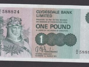 SCOTLAND, 1 POUND, CLYDESDALE BANK UNC