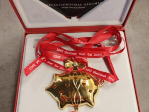 2003 Christmas Pig. CHRISTMAS MOBILE 24 carat gold plated GEORG JENSEN