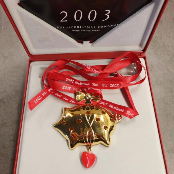 2003 Christmas Pig. CHRISTMAS MOBILE 24 carat gold plated GEORG JENSEN