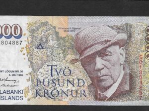 ICELAND 2000 Kronur 1986 BIG - EG Black Signature