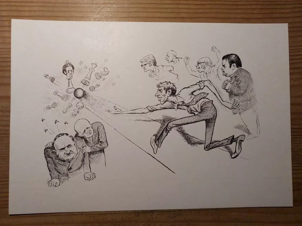World chess championship 1972 - Bobby Fischer vs. Spassky large postcard Iceland