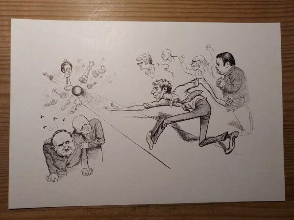 World chess championship 1972 - Bobby Fischer vs. Spassky large postcard Iceland