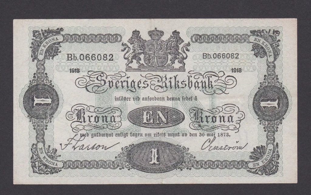 1918 - SWEDEN - 1 Krona Banknote