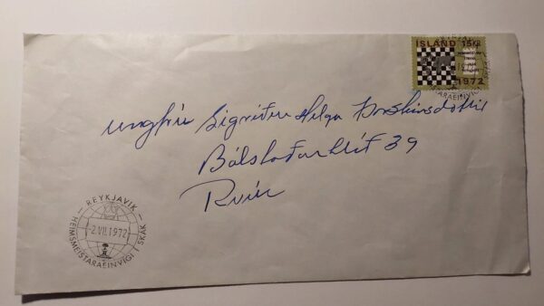 Iceland 1972 FDC Envelope Spassky Fischer Chess