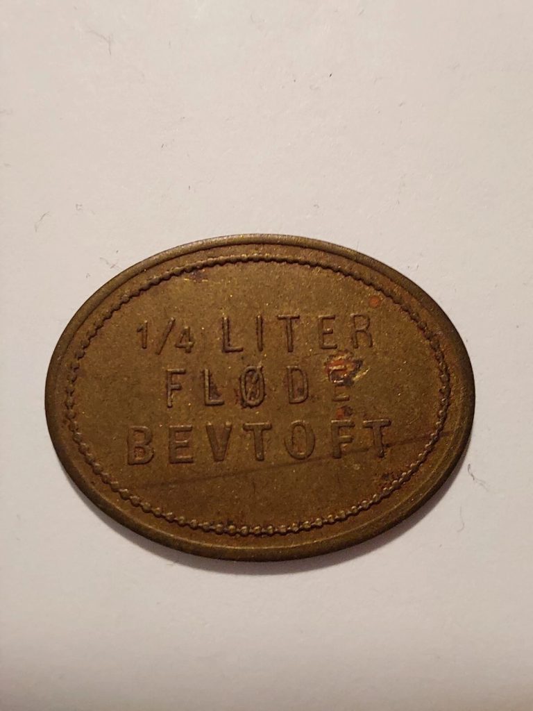 Bevtoft mejeri token 1/4 liter fløde