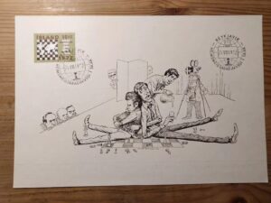 World chess championship 1972 - Bobby Fischer vs. Spassky large postcard Iceland