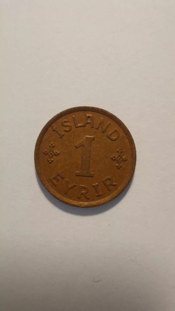 1937 Iceland 1 Eyrir Coin