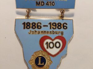 Southern Africa MD 410 - Johannesburg 1986 -  Lions Club Pin