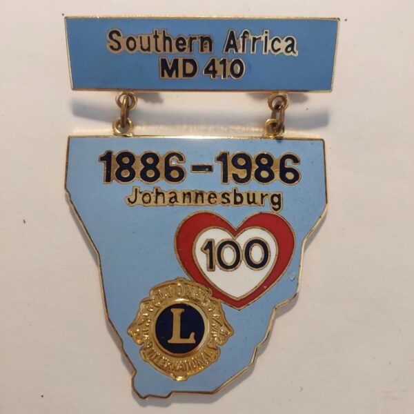 Southern Africa MD 410 - Johannesburg 1986 - Lions Club Pin