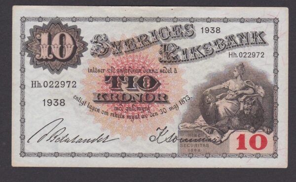 1938 - SWEDEN - 10 Kronor Banknote