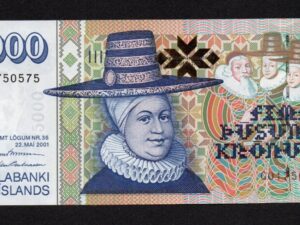 Iceland Island 5000 kronur / G series /  2001 UNC