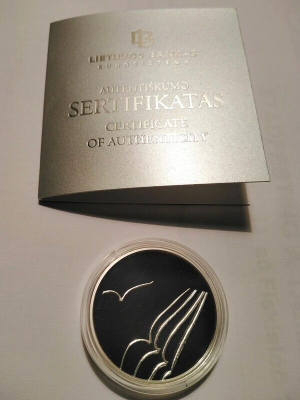 2015 Lithuania 5 euro coin dedicated to LITERATURE  Proof Silver