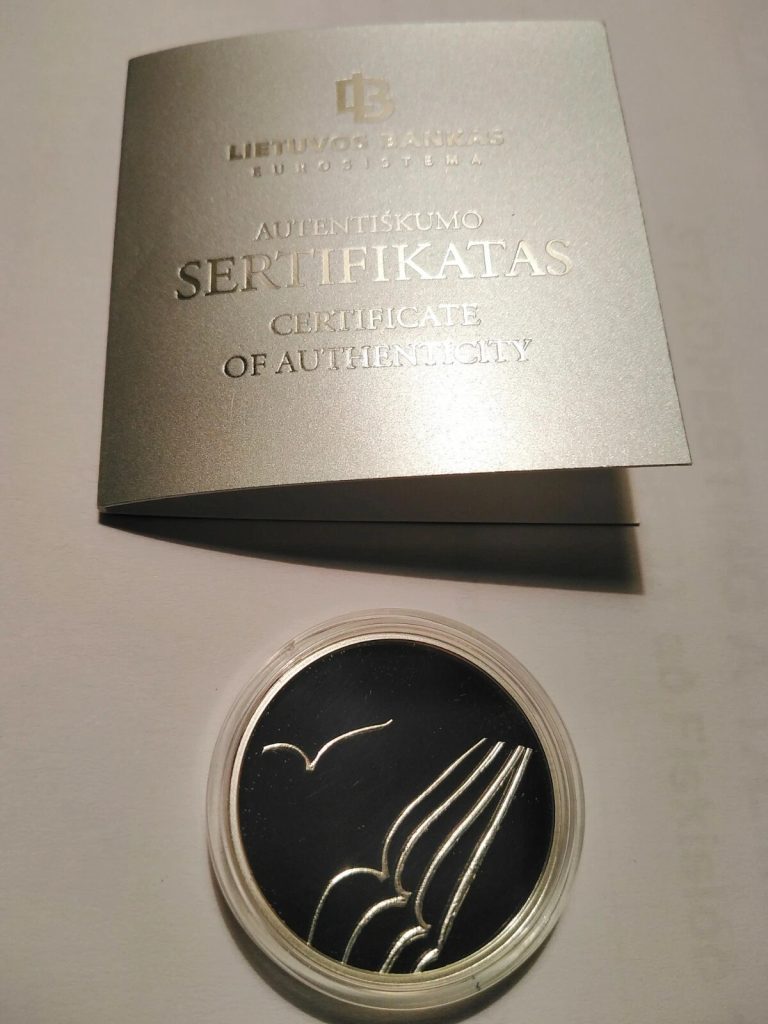 2015 Lithuania 5 euro coin dedicated to LITERATURE Proof Silver