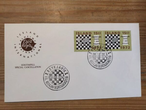 Chesss Special Cancelation 1976 Envelope Iceland