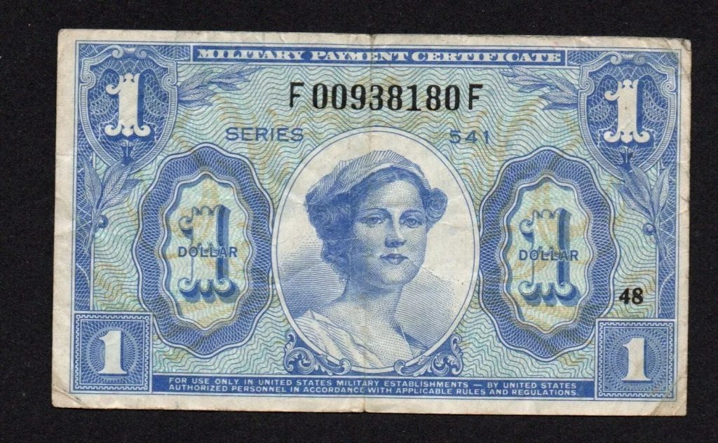 U.S. - Series 541 One Dollar Military Payment Certificate
