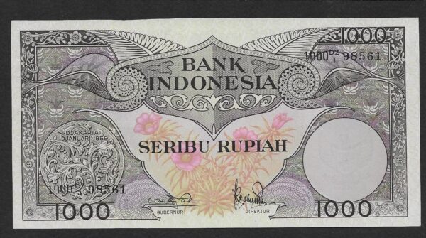 Indonesia 1000 Rupiah 1959 UNC