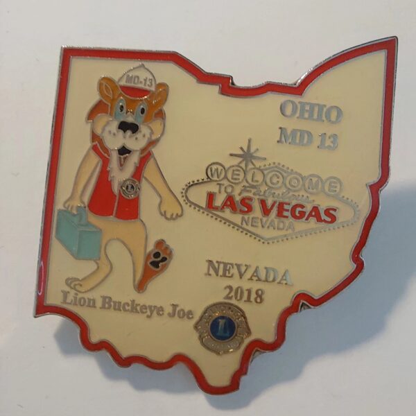 2018 Las Vegas Nevada Ohio Lion Buckeye Joe Lions Club Pin
