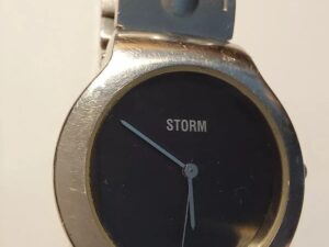 Vintage STORM Nuclear Lazer Stainless Steel Black Dial Japan Watch