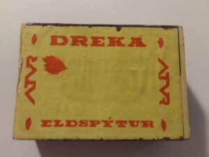 Iceland Vintage Matchbox - Dreka Eldspytur ATVR - Error print