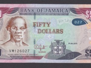 Jamaica 50 Dollars, 2015 UNC