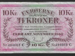 Faroe - Faeroe Island 10 Kroner 1940 Banknote