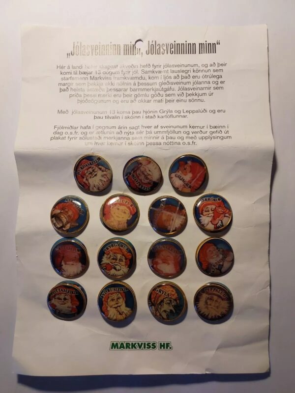 Icelandic Vintage Christmas Yule Lad Pins - Full Unused Collection