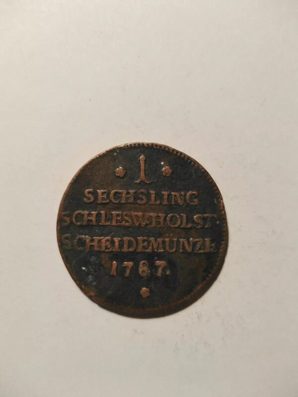 1787 German States Schleswig-Holstein 1 Sechsling World Coin - Christian VII