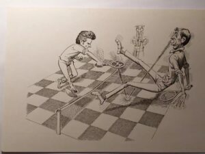 World chess championship 1972 - Bobby Fischer vs. Spassky large postcard Iceland