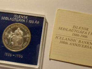 Iceland 500 Kronur Coin 1986, 100th Anniversary - Silver