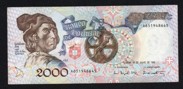 Portugal 2000 escudos 1992 Banknote